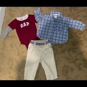 GAP & old navy shirts & pants 12 months